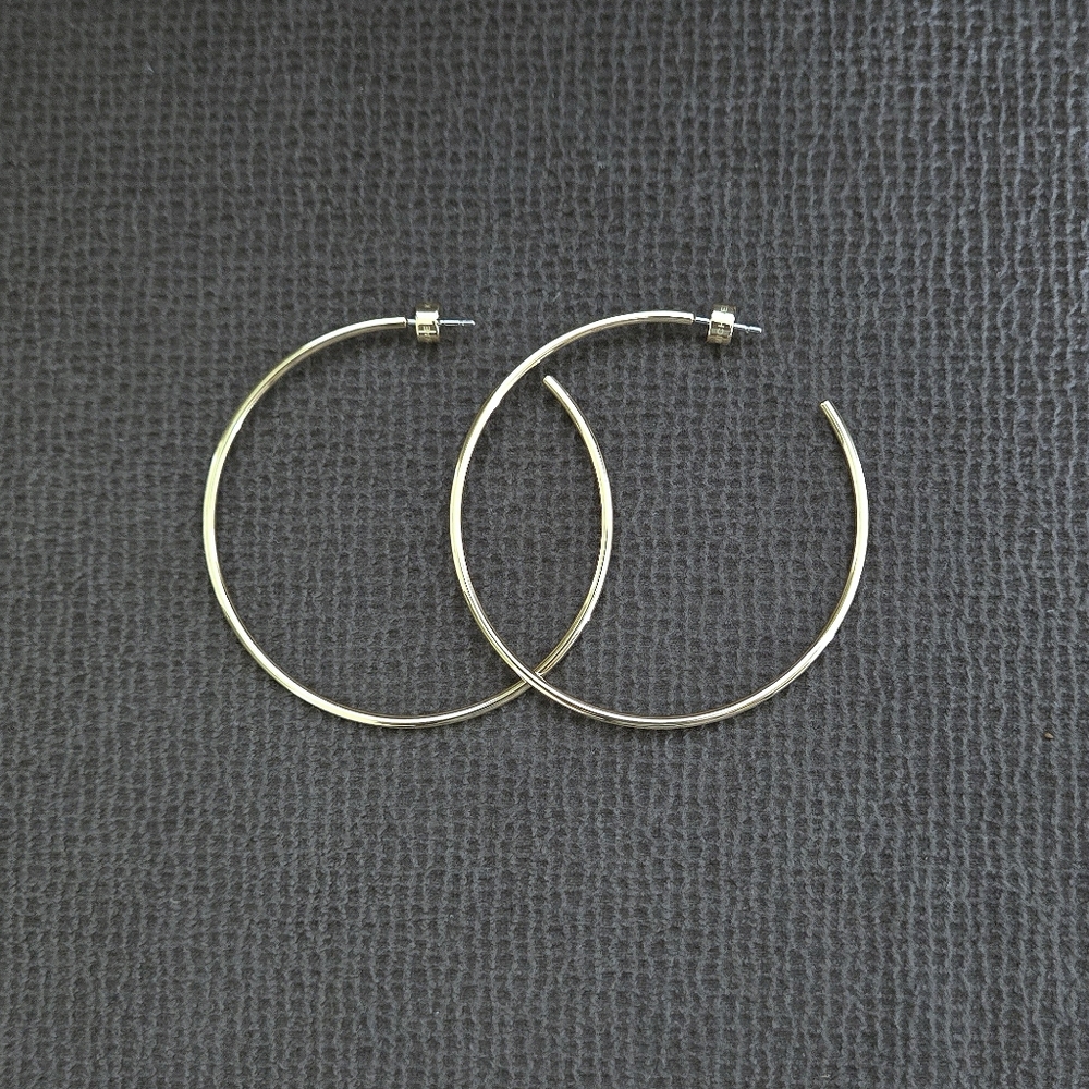 Michael Kors Gold💛 "Cityscape"🏙 Large Hoop Earrings - Picture 12 of 14